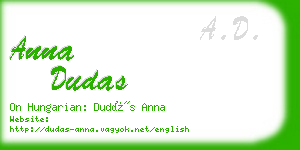 anna dudas business card